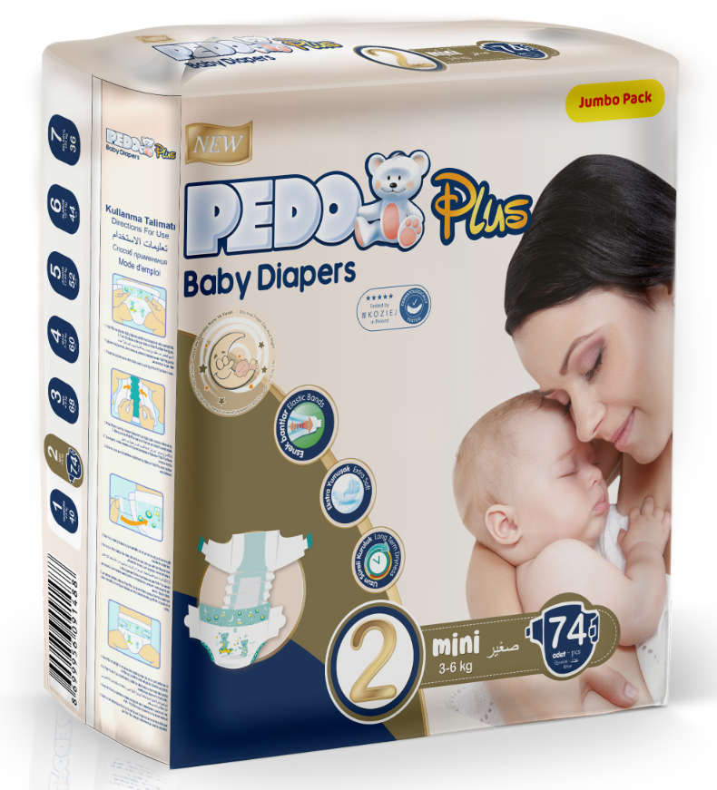 Дитячі підгузки ТМ Pedo Mini(3-6кг),74шт